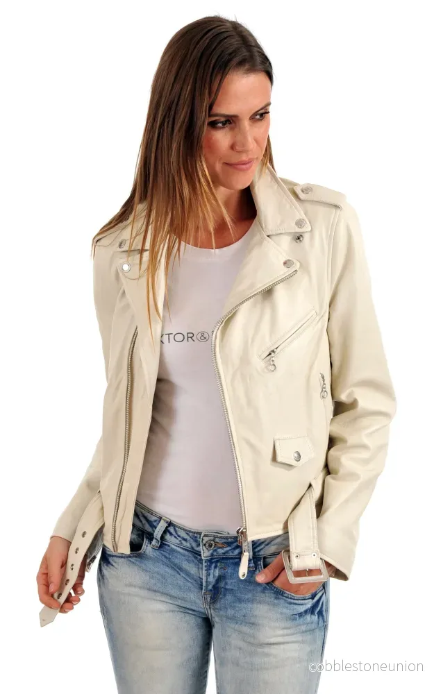 White LCW8600 Leather Perfecto Jacket - Women - Bild 2