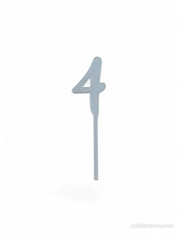 Cake Topper Siffra - 4 Guld/Silver - Bild 2