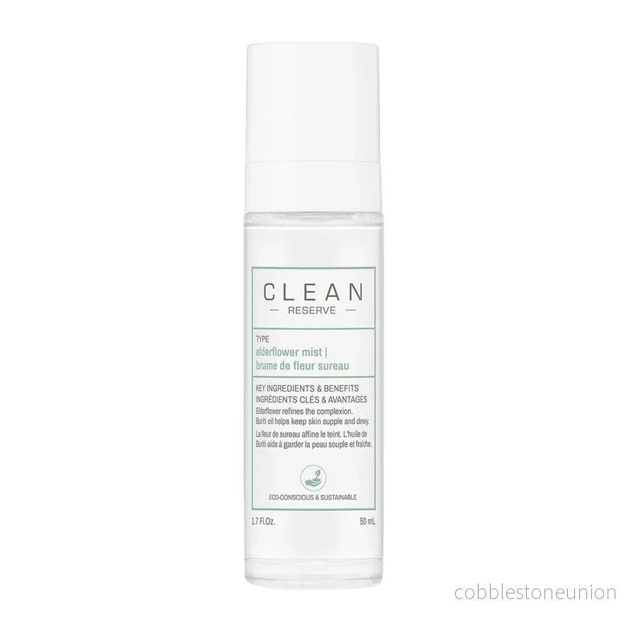 Clean, Reserve - Fläder, Återfuktande, Mistspray, För ansiktet, 50 ml