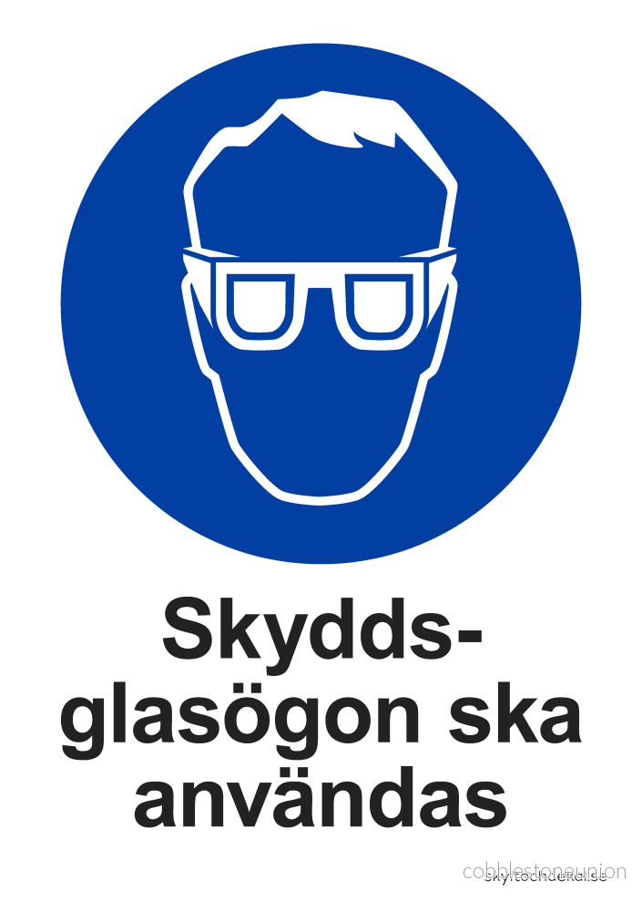 Skyddsglasögon ska användas