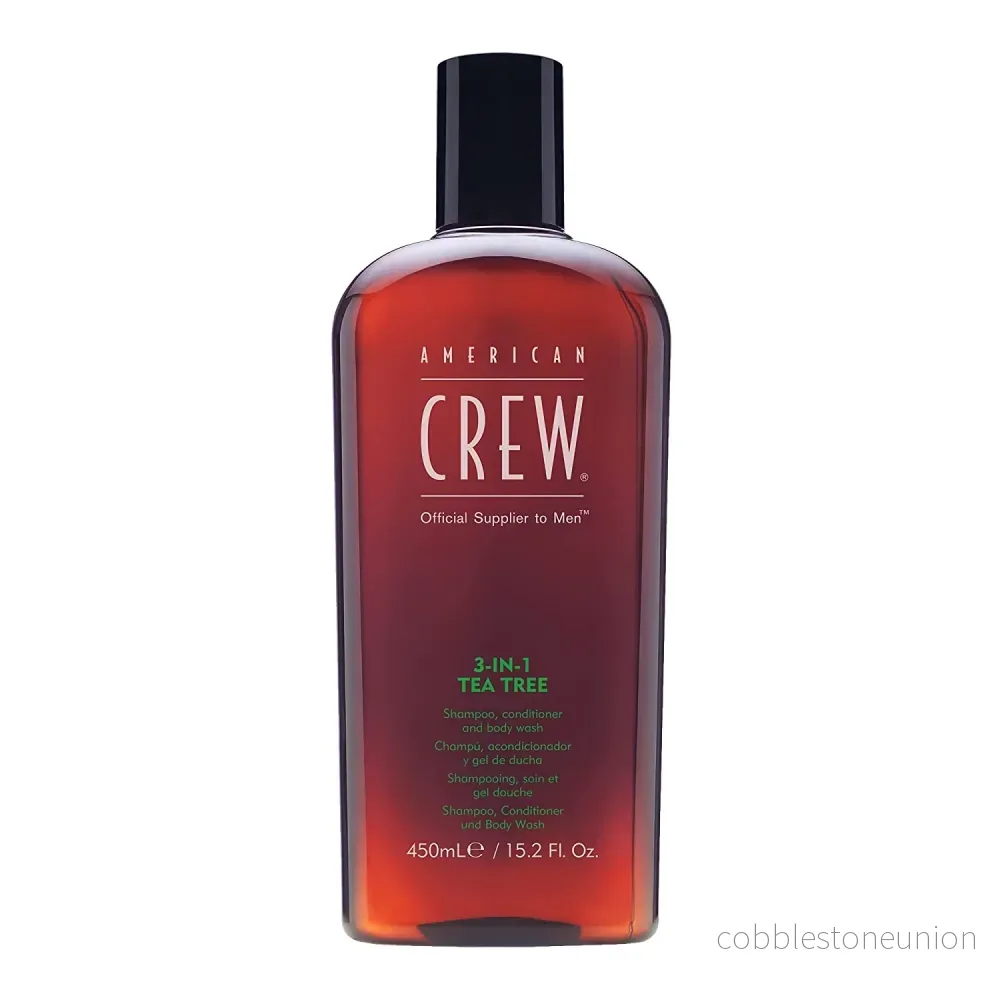 American Crew, 3-In-1 Tea Tree, Tea tree olja, Schampo, balsam & duschgel 3-i-1, För återfuktning, 450 ml