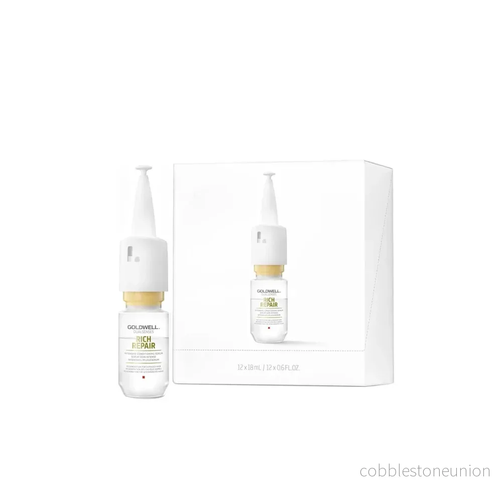 Set, Goldwell, Dualsenses Rich Repair, Reparation, Ampullbehandlingsserum, För hår, För kvinnor, 12 st, 18 ml - Bild 2