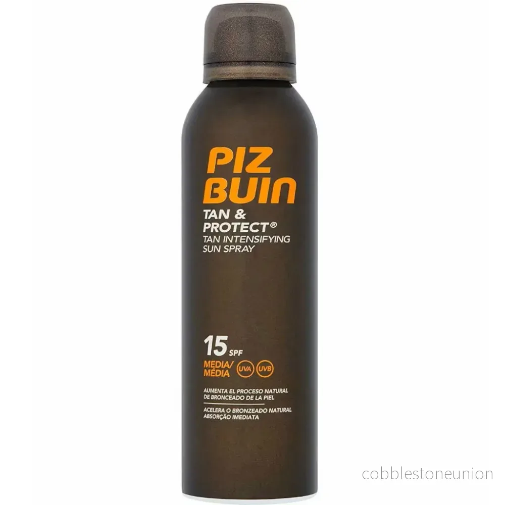 Piz Buin, Tan & Protect, Accelererar naturlig solbränna, Solskyddsspray, SPF 15, UVA/UVB-skydd, 150 ml Piz Buin, Tan & Protect, Accelererar naturlig solbränna, Solskyddsspray, SPF 15, UVA/UVB-skydd, 150 ml