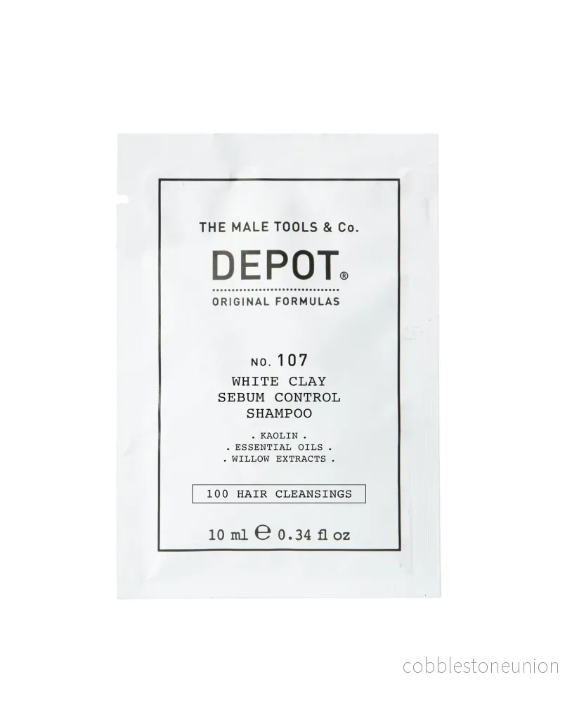Depot, 100 Hair Cleansing No. 107, Kaolin, Hårrengöring, För reglering av överflödigt talg, 10 ml Depot, 100 Hair Cleansing No. 107, Kaolin, Hårrengöring, För reglering av överflödigt talg, 10 ml