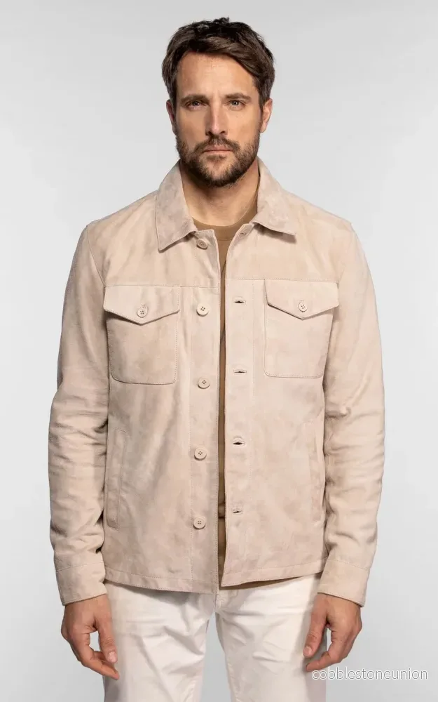 Windham Beige Suede Jacket – Men Windham Beige Suede Jacket – Men