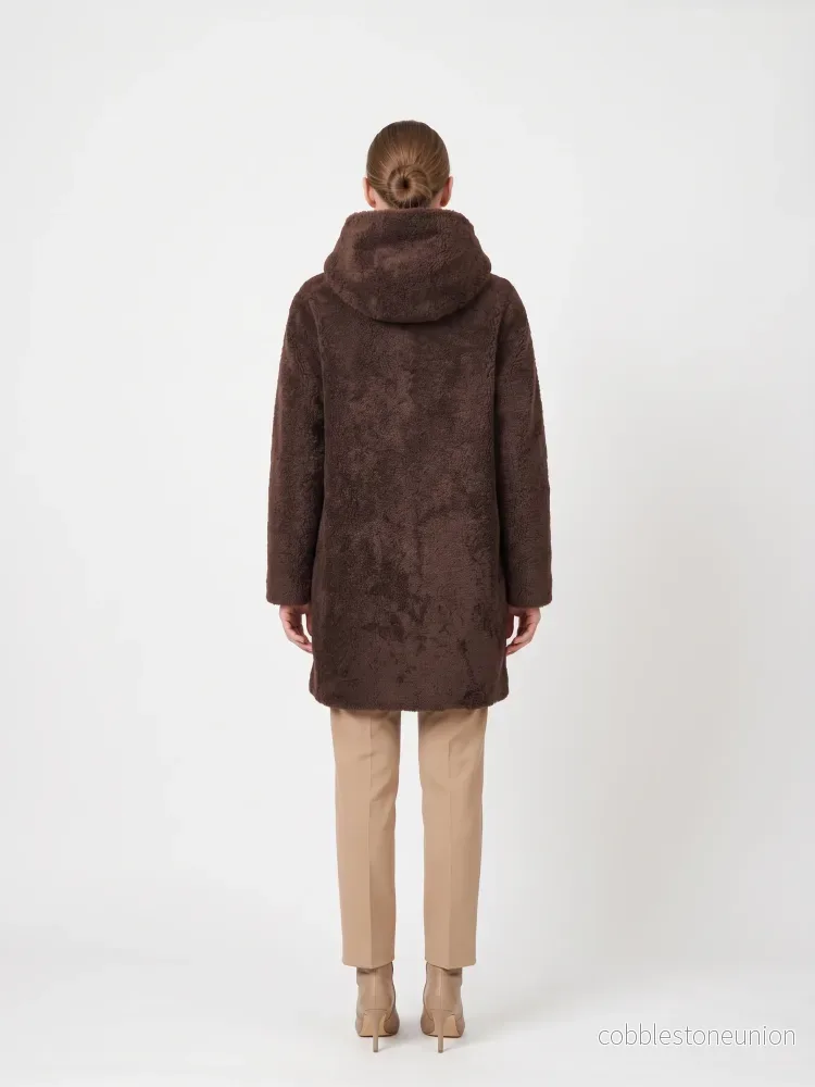 Delaney, 87 cm. - Hood Curly Lamb - Women Brown - Bild 3