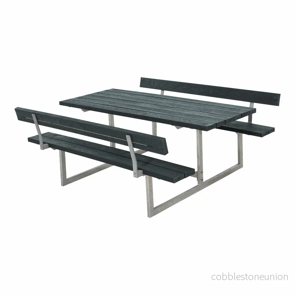 Basic bord-/bænkesæt med 2 ryglæn – 177 cm – ReTex – Grå Basic bord-/bænkesæt med 2 ryglæn – 177 cm – ReTex – Grå