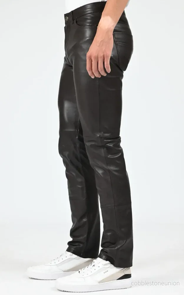 Brown Sexy Man Slim Leather Pants - Men - Bild 3