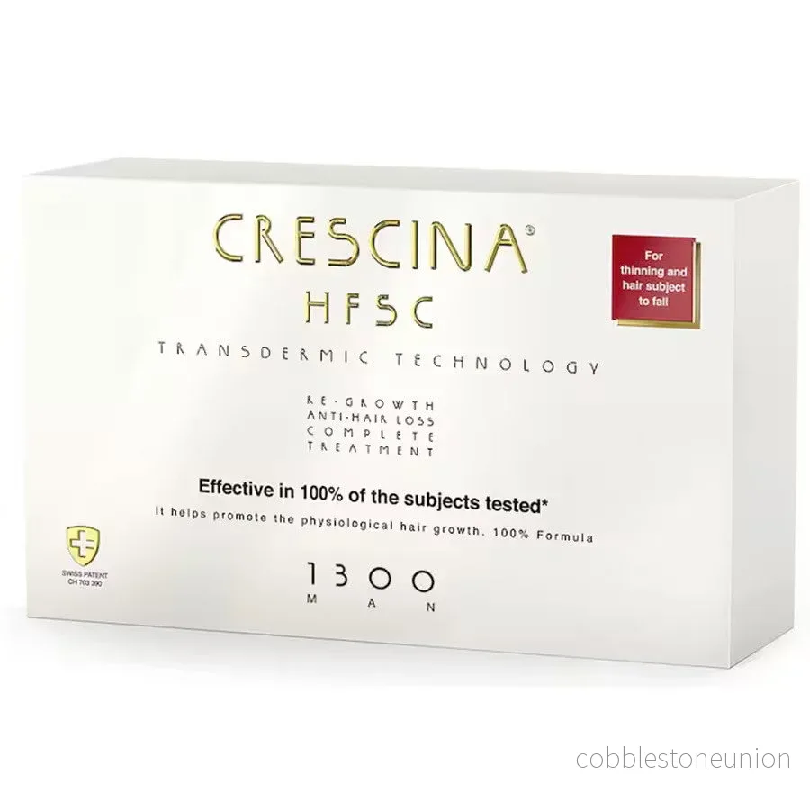 Labo Suisse, Crescina, Transdermic HFSC 1300, Tillväxtstimulerande, Ampullbehandlingsserum, För hårbotten, För män, 10 +10 st, 3,5 ml