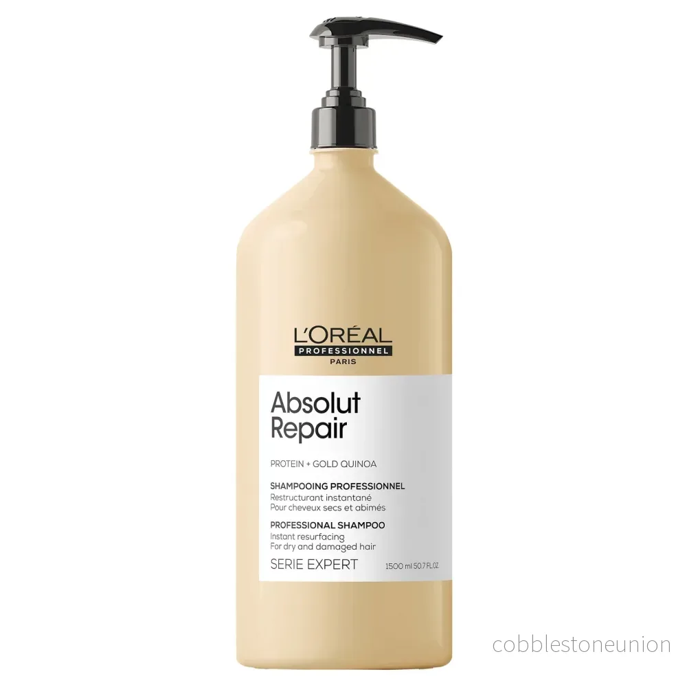 L’Oréal Professionnel, Serie Expert Absolut Repair, Protein + Guldquinoa, Schampo, Omedelbar ytbehandling, 1500 ml L’Oréal Professionnel, Serie Expert Absolut Repair, Protein + Guldquinoa, Schampo, Omedelbar ytbehandling, 1500 ml