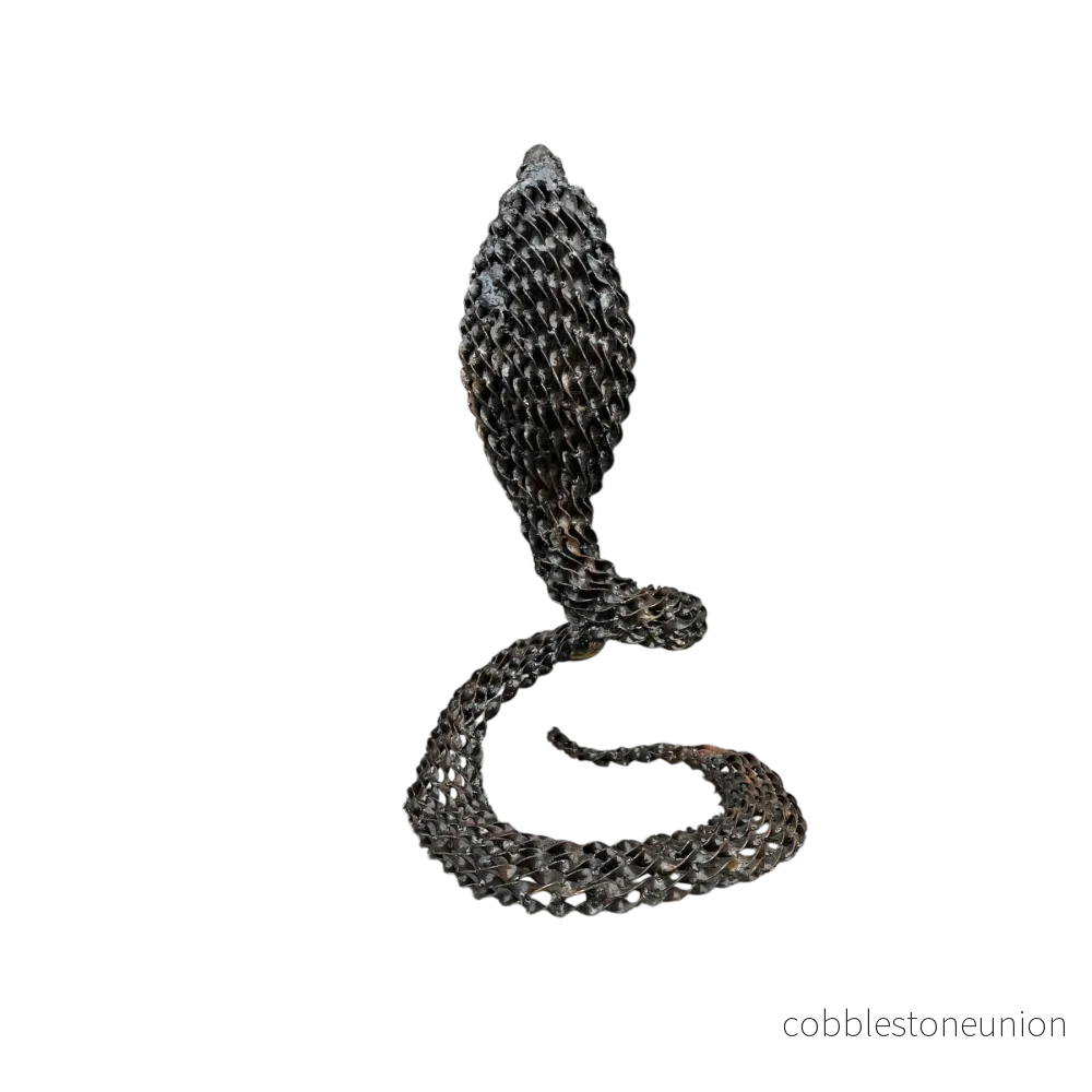 Kobra 48 cm – Handgjord Metallskulptur från Zimbabwe - Bild 3