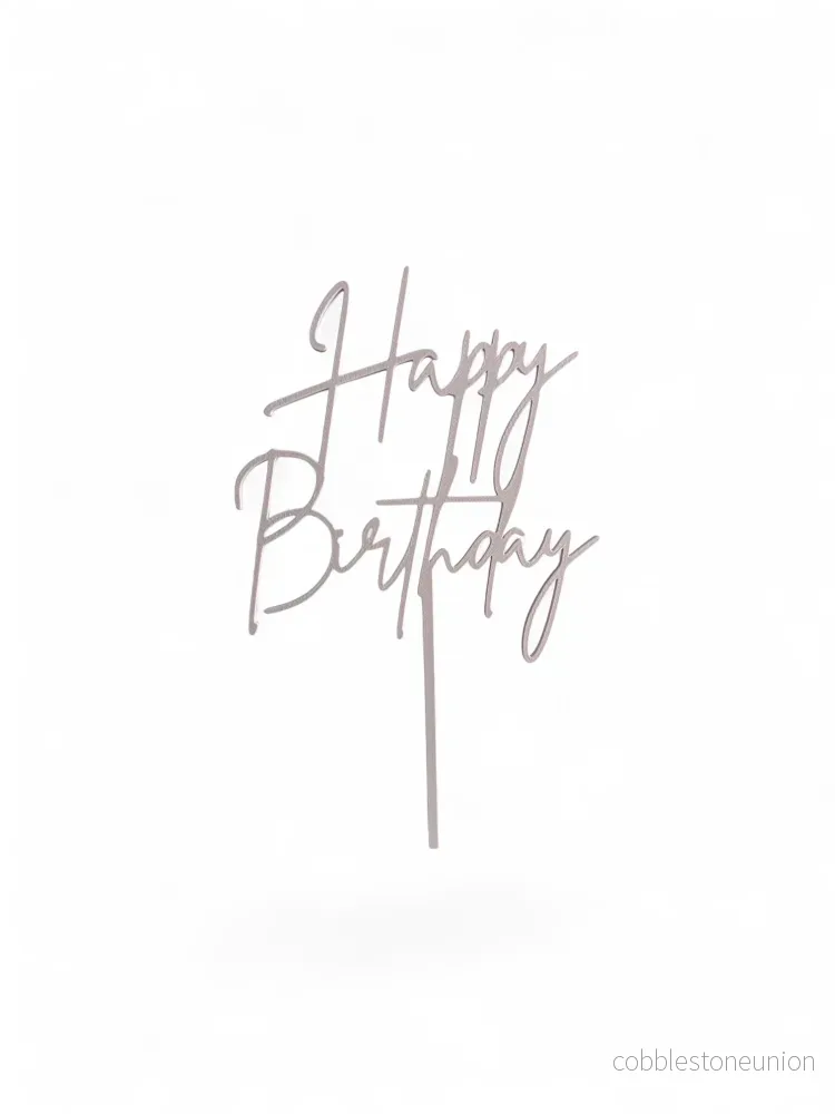 Cake Topper Happy Birthday - Rosa