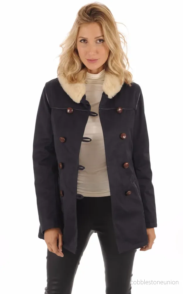 Authentic Navy Canvas Canadian Jacket – Women Authentic Navy Canvas Canadian Jacket – Women