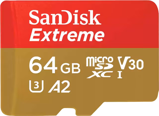 SanDisk Extreme 64GB microSDXC A2 – Bra skick