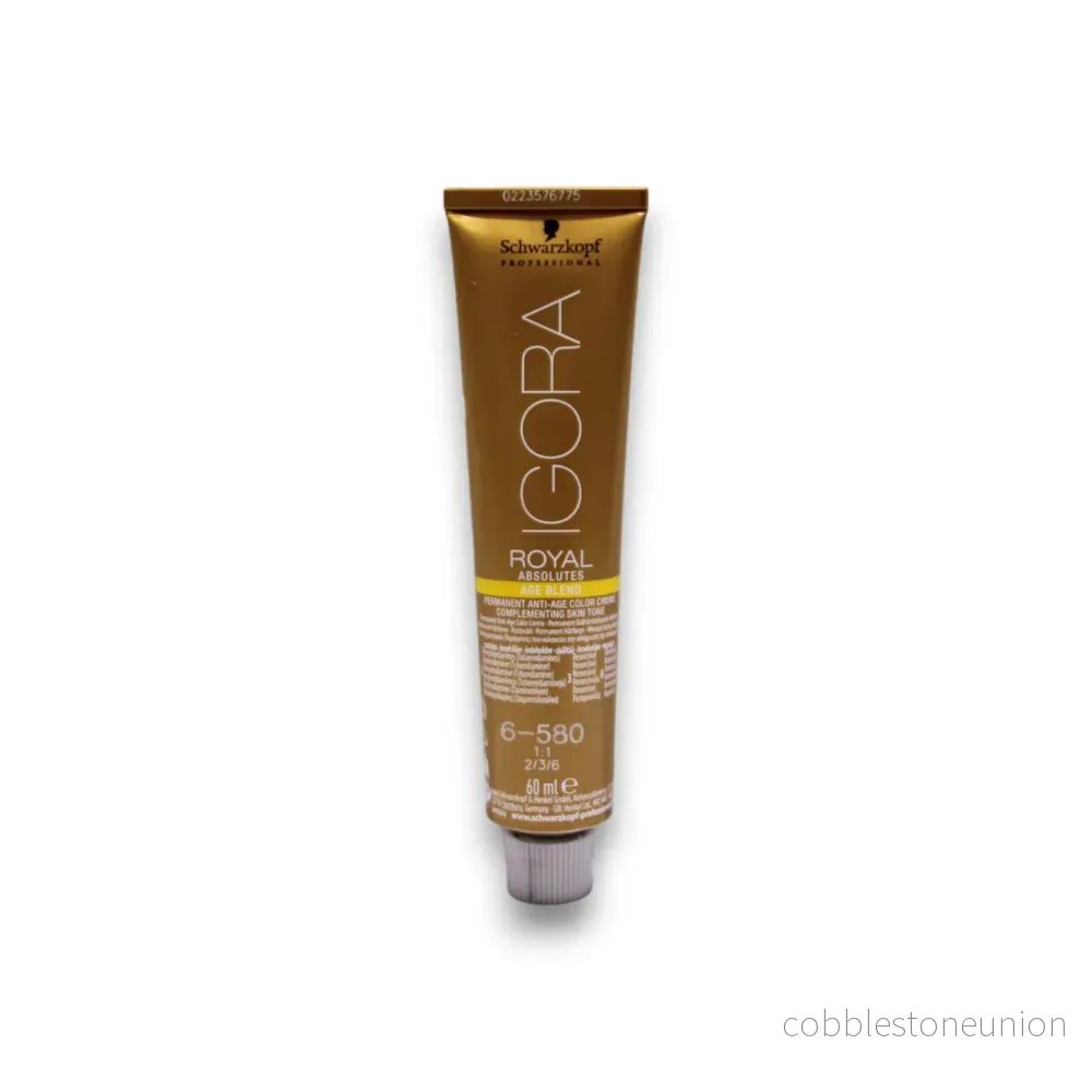 Schwarzkopf Professional, Igora Royal, Permanent hårfärg, 6-580 Gyllene Röd Kastanj, 60 ml - Bild 2