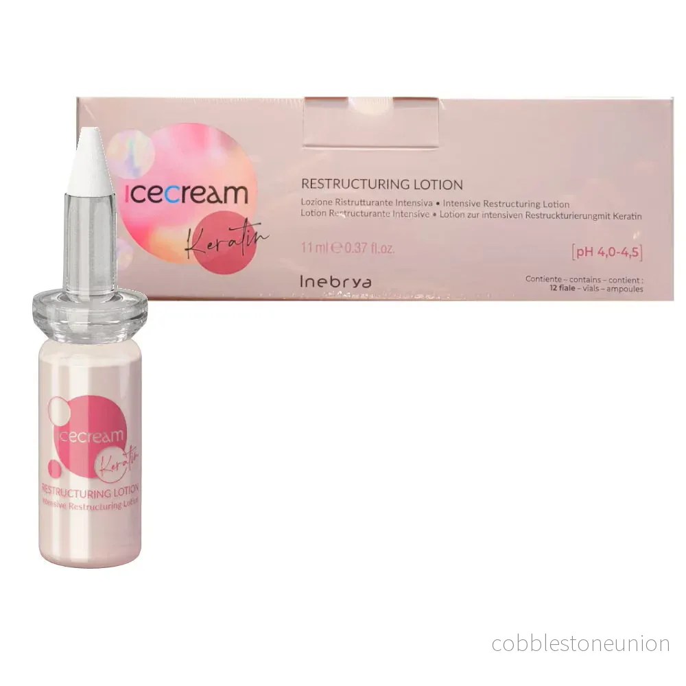 Inebrya, Ice Cream Keratin, Hair Lotion Treatment, Intensive Repair, 12 pcs, 11 ml Inebrya, Ice Cream Keratin, Hair Lotion Treatment, Intensive Repair, 12 pcs, 11 ml