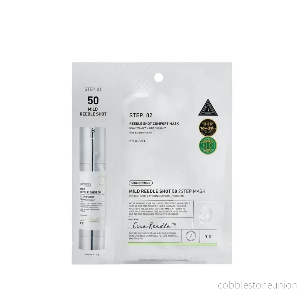 VT Cosmetics, Reedle Shot 50 2 Step Mild, Stärkande, Ansiktsmask, För ansiktet, 21.5 g