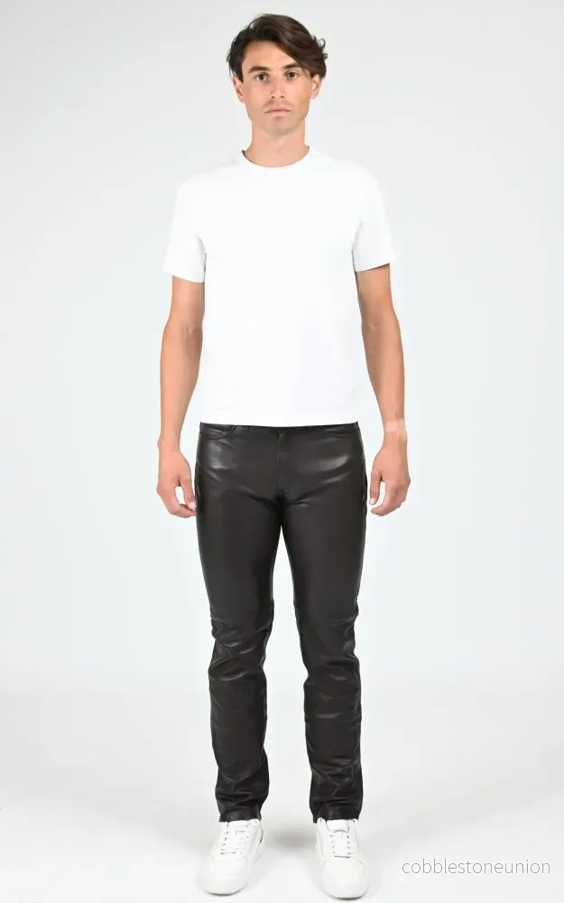 Brown Sexy Man Slim Leather Pants - Men - Bild 2