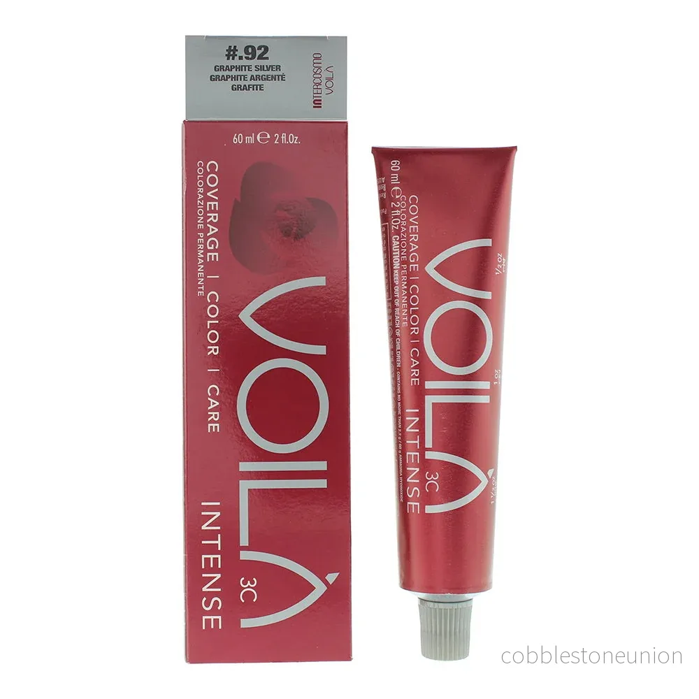 Intercosmo, Voila 3C Intense, Permanent hårfärg, .92 Grafit Silver, 60 ml - Bild 2