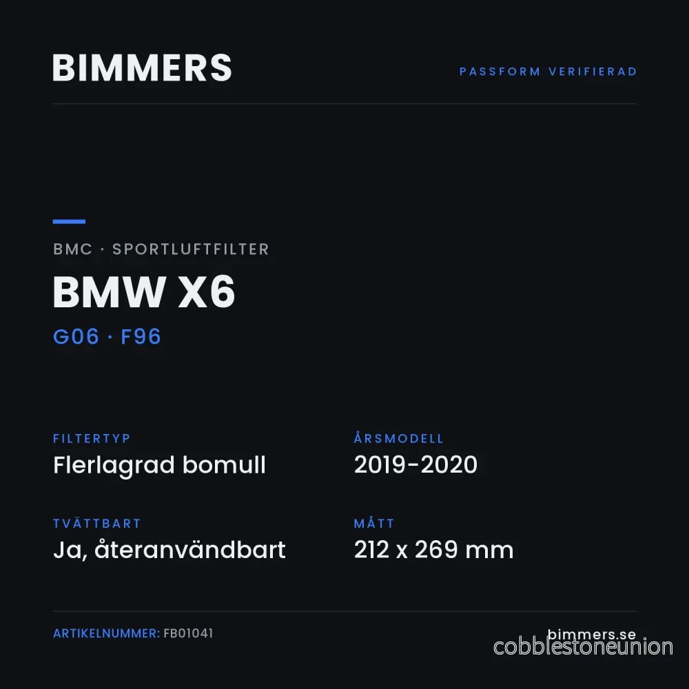 BMC Sportluftfilter BMW X6 G06 F96 (M50dX), FB01041 - Bild 2
