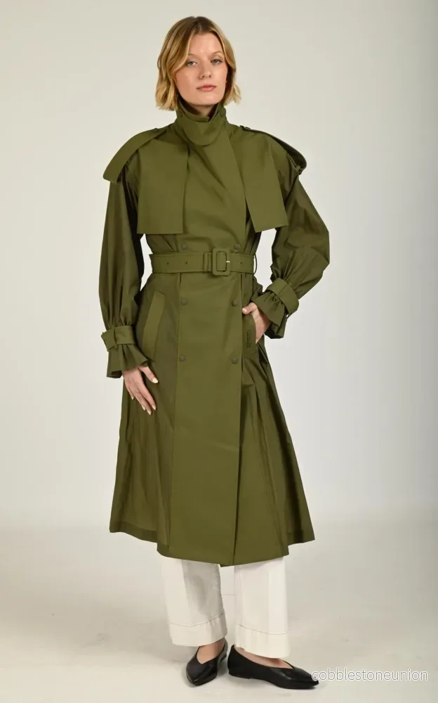 Khaki Zonomi Lightweight Trench Coat