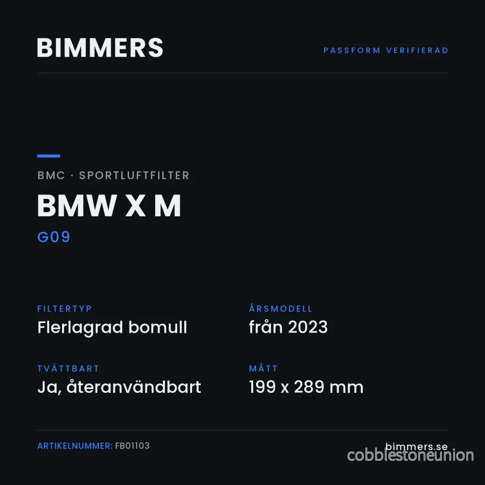 BMC Sportluftfilter BMW X M G09 (5.0 V8-5.0 V8 Red Label), FB01103 - Bild 2