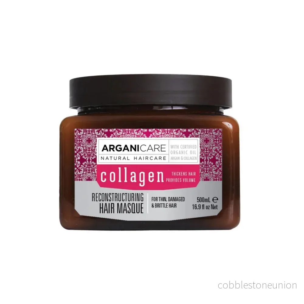 Arganicare, Collagen, Hårbehandlingskräm mask, Omstrukturering, 500 ml