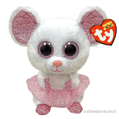 TY Beanie Boos Nina The White Ballerina Mouse Medium