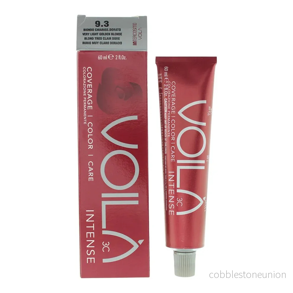 Intercosmo, Voila 3C Intense, Permanent Hair Color, 9.3 Very Light Golden Blonde, 60 ml - Bild 2