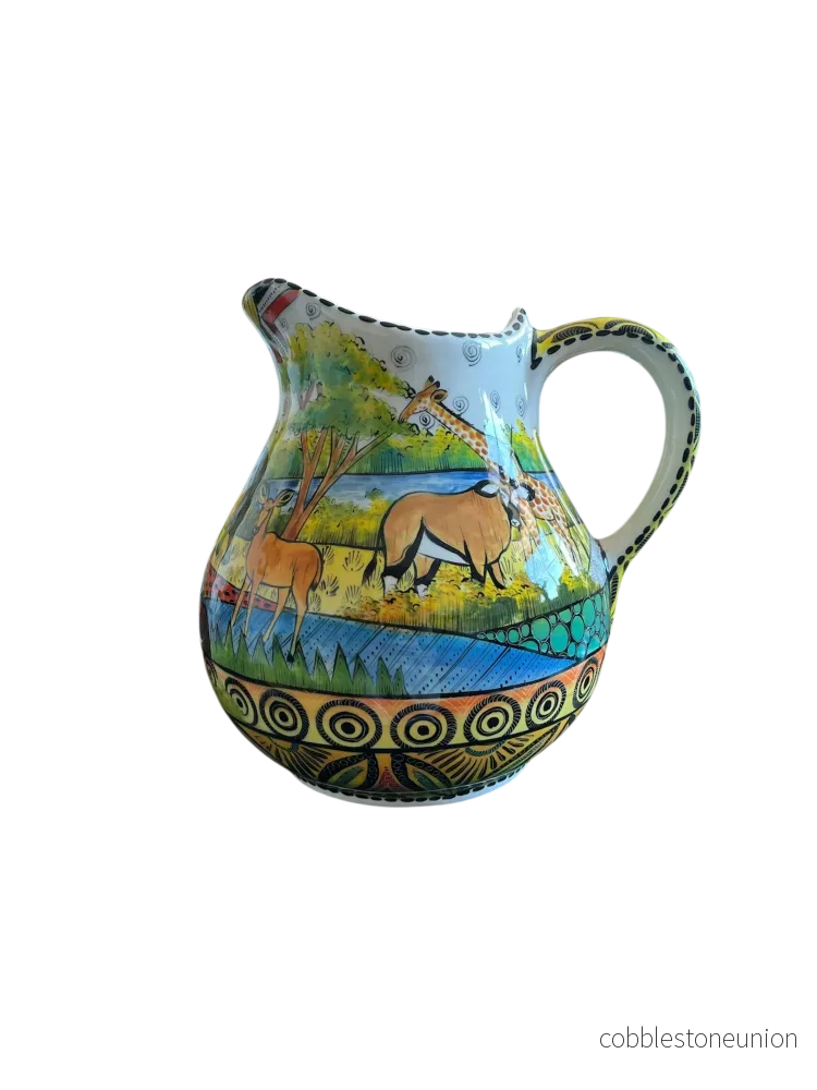 Tillbringare Safarimotiv 22 cm - Handgjort Porslin Zimbabwe - Bild 2