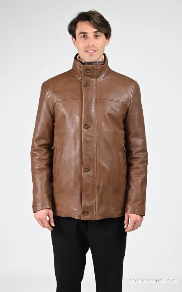 Tyler Brown Lambskin Leather Overshirt – Men Tyler Brown Lambskin Leather Overshirt – Men