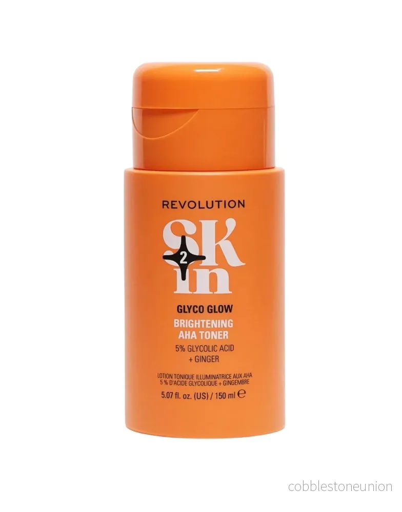 Revolution Skincare, Glyco Glow, 5 % glykolsyra & ingefära, upplysande, ansiktstoner, 150 ml Revolution Skincare, Glyco Glow, 5 % glykolsyra & ingefära, upplysande, ansiktstoner, 150 ml