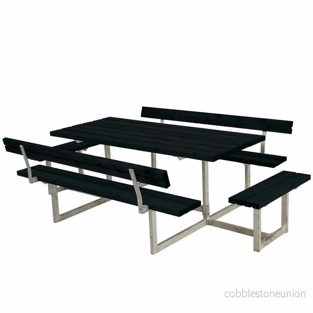 Basic bord-/bænkesæt med 2 ryglæn og 2 påbygninger – 260 cm – sort Basic bord-/bænkesæt med 2 ryglæn og 2 påbygninger – 260 cm – sort