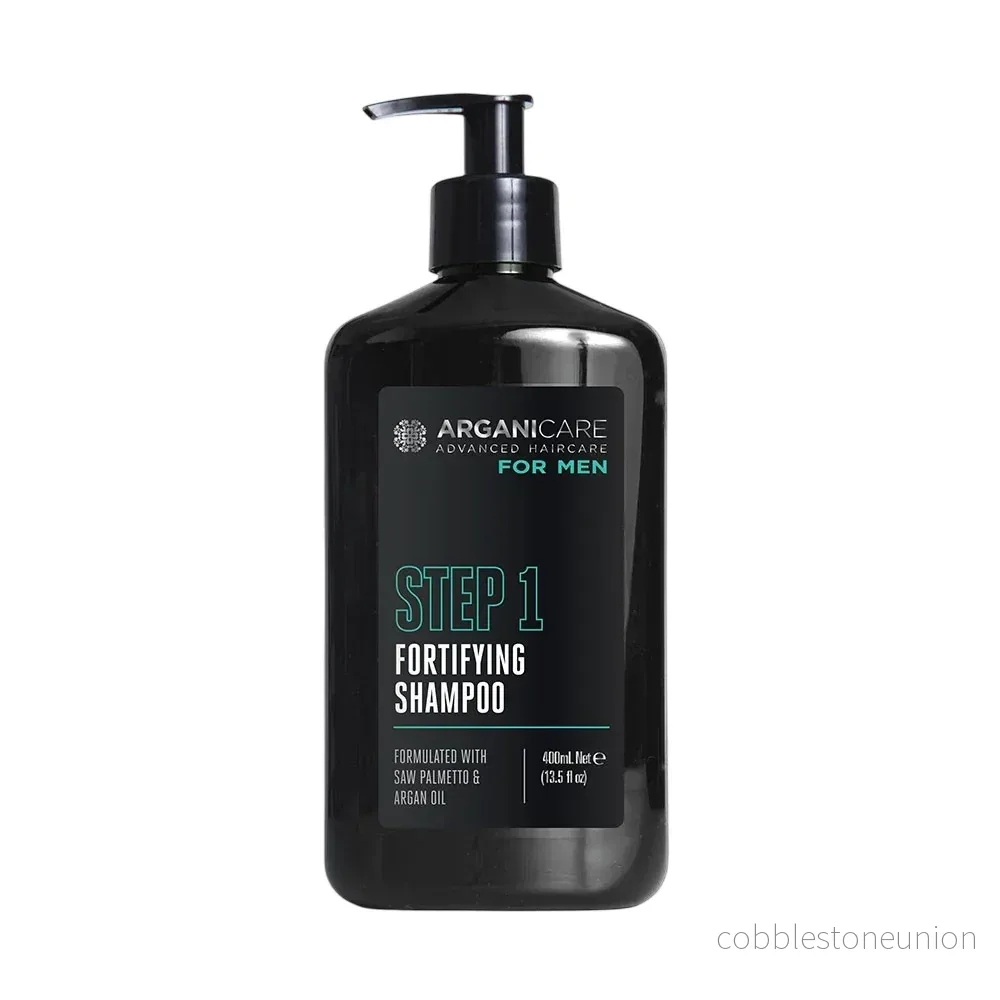 Arganicare, Men Step 1, Ekologisk, Hårschampo, Strengthening & Anti-Hair Loss, 400 ml Arganicare, Men Step 1, Ekologisk, Hårschampo, Strengthening & Anti-Hair Loss, 400 ml