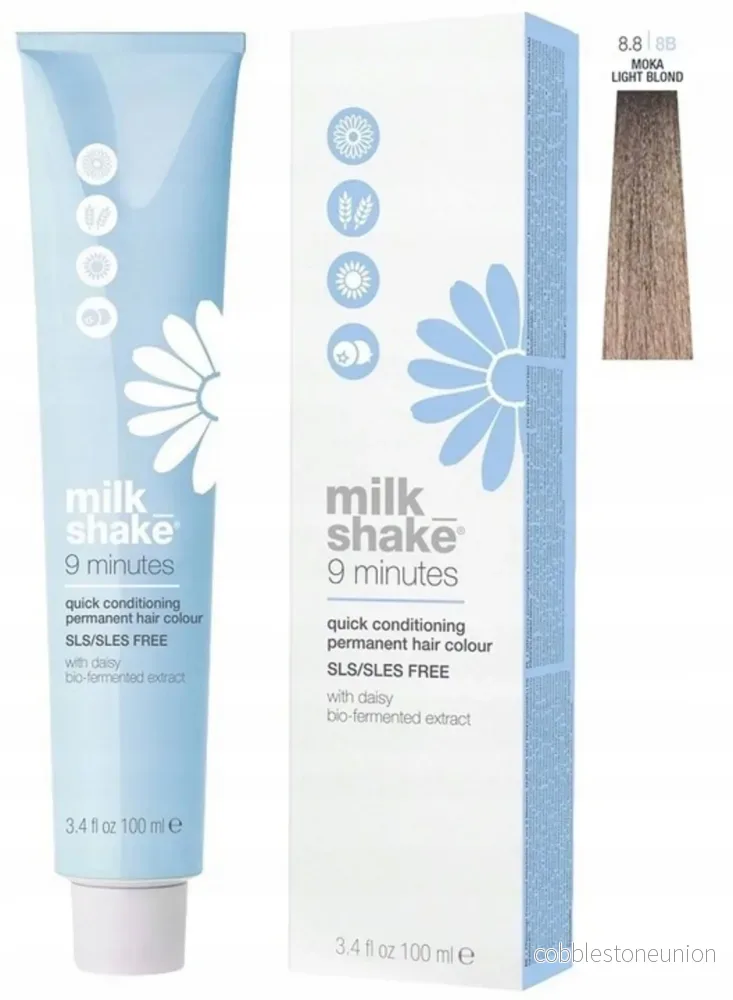 Milk Shake, 9 Minutes, aminosyrakomplex, permanent hårfärg, 8.8 Mocka Ljusblond, 100 ml Milk Shake, 9 Minutes, aminosyrakomplex, permanent hårfärg, 8.8 Mocka Ljusblond, 100 ml