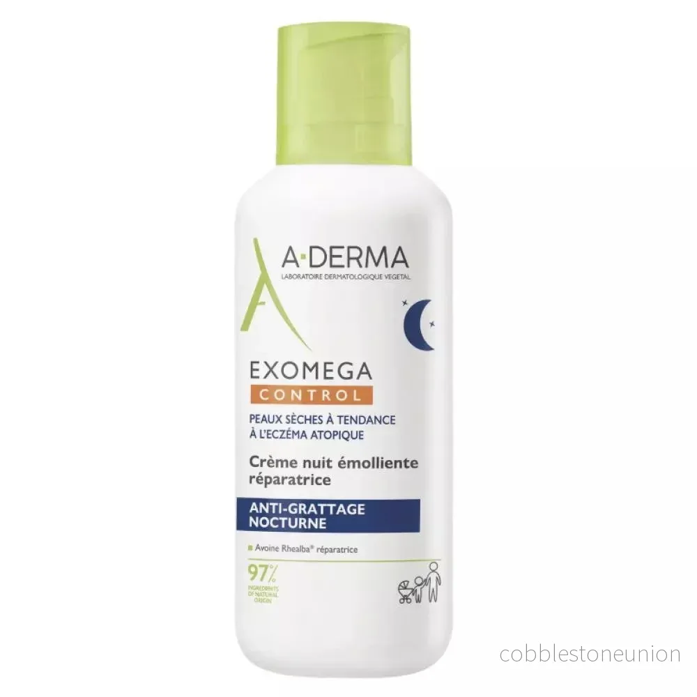 A-Derma, Exomega Control, Mjukgörande, Natt, Kräm, Ansikte, 400 ml
