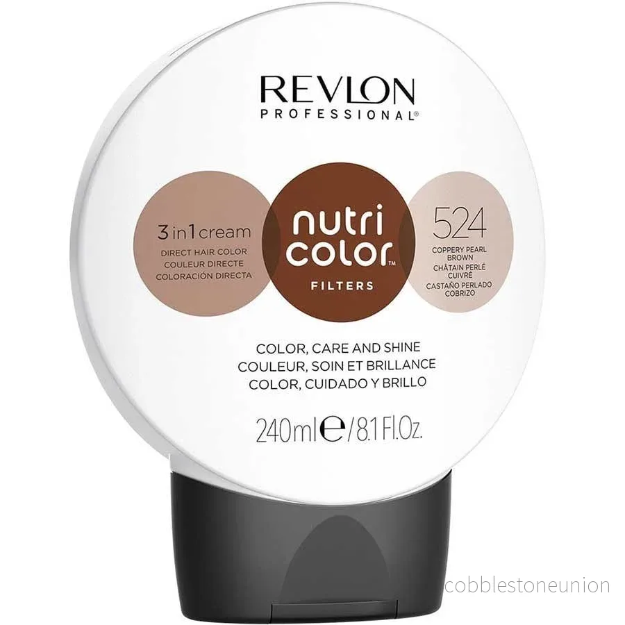 Revlon, Nutri Color Filters, Inpackning med hårfärgsbalsam, Färgförstärkande, 524 Coppery Pearl Brown, 250 ml Revlon, Nutri Color Filters, Inpackning med hårfärgsbalsam, Färgförstärkande, 524 Coppery Pearl Brown, 250 ml