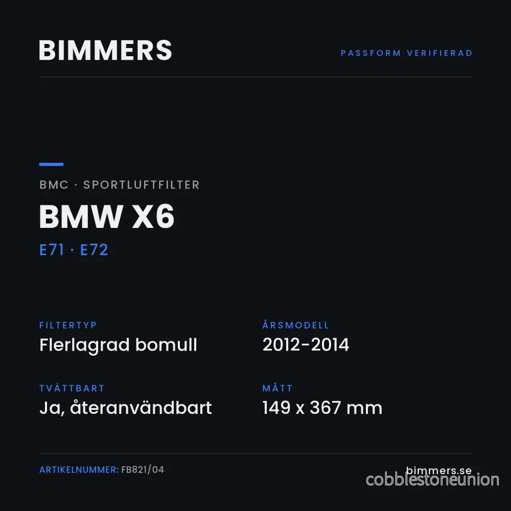 BMC Sportluftfilter BMW X6 E71 E72 (M50dX), FB821/04 - Bild 2