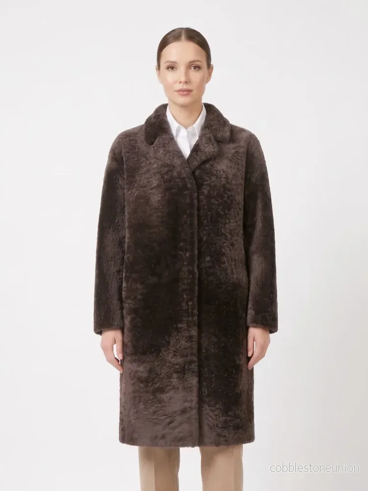 Hella, 98 cm. – Collar Wave Lamb – Women Brown