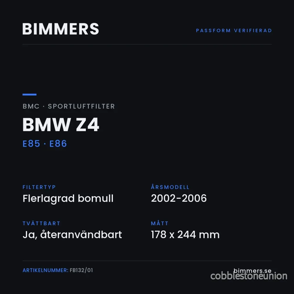 BMC Sportluftfilter BMW Z4 E85 E86 (2.2 i-3.0 i), FB132/01 - Bild 2