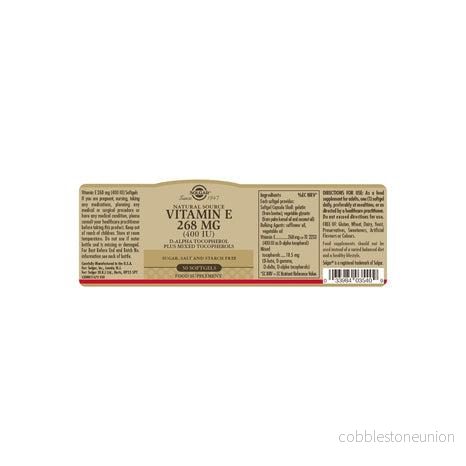 Solgar Vitamin E 400 IU (268 mg) Mixed, 50 softgels - Bild 3