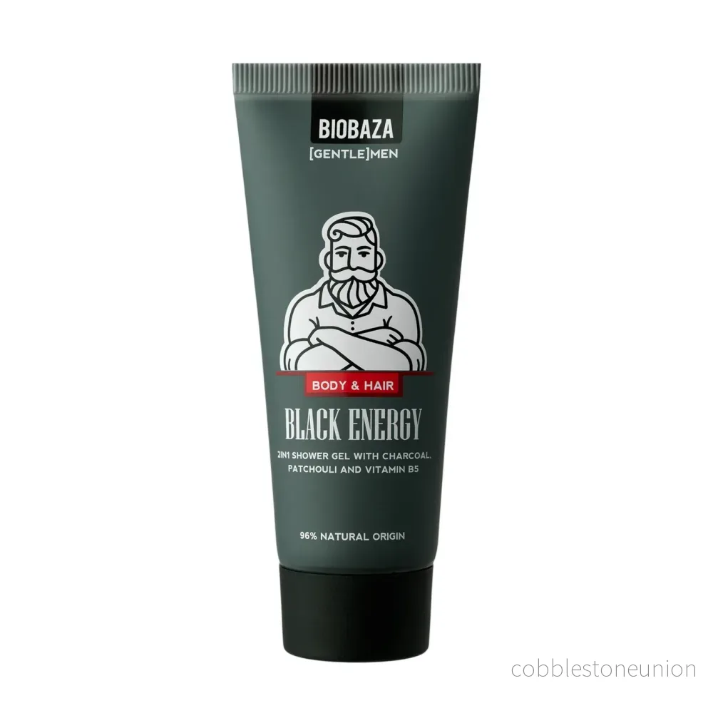 Biobaza, Black Energy, Duschgel & schampo 2-i-1, Träkol, 30 ml Biobaza, Black Energy, Duschgel & schampo 2-i-1, Träkol, 30 ml
