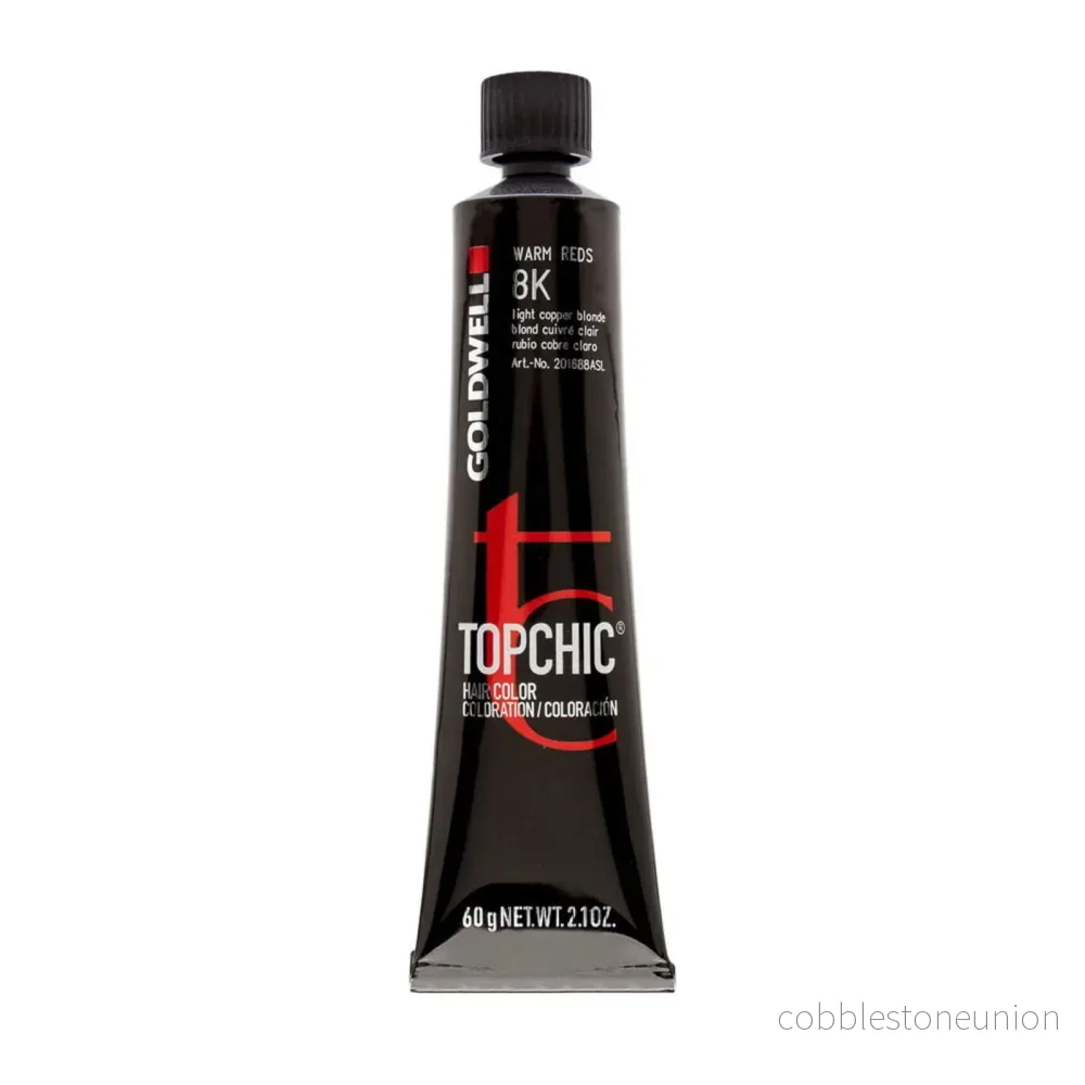 Goldwell, TopChic, Permanent hårfärg, 8K Ljusblond Koppar, 60 ml
