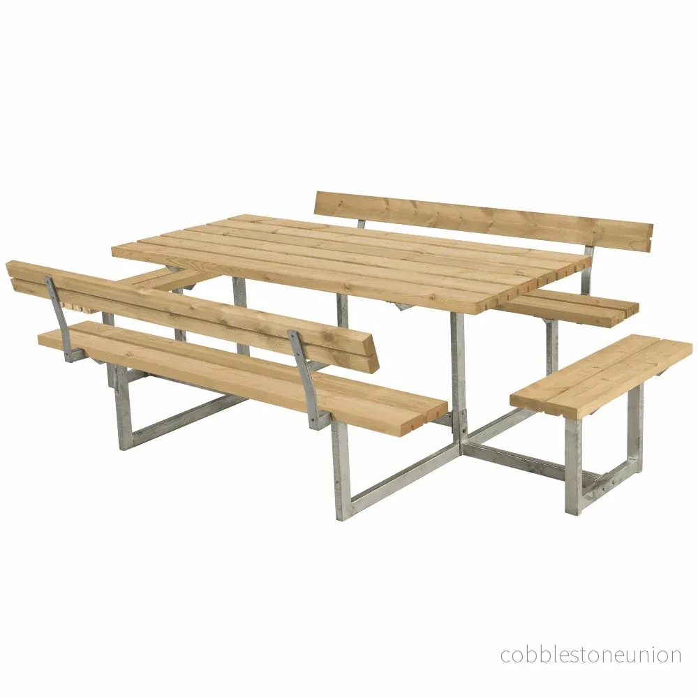 Basic Bord-/Bænkesæt med 2 Ryglæn og 2 Påbygninger – 260 cm – ThermoWood®