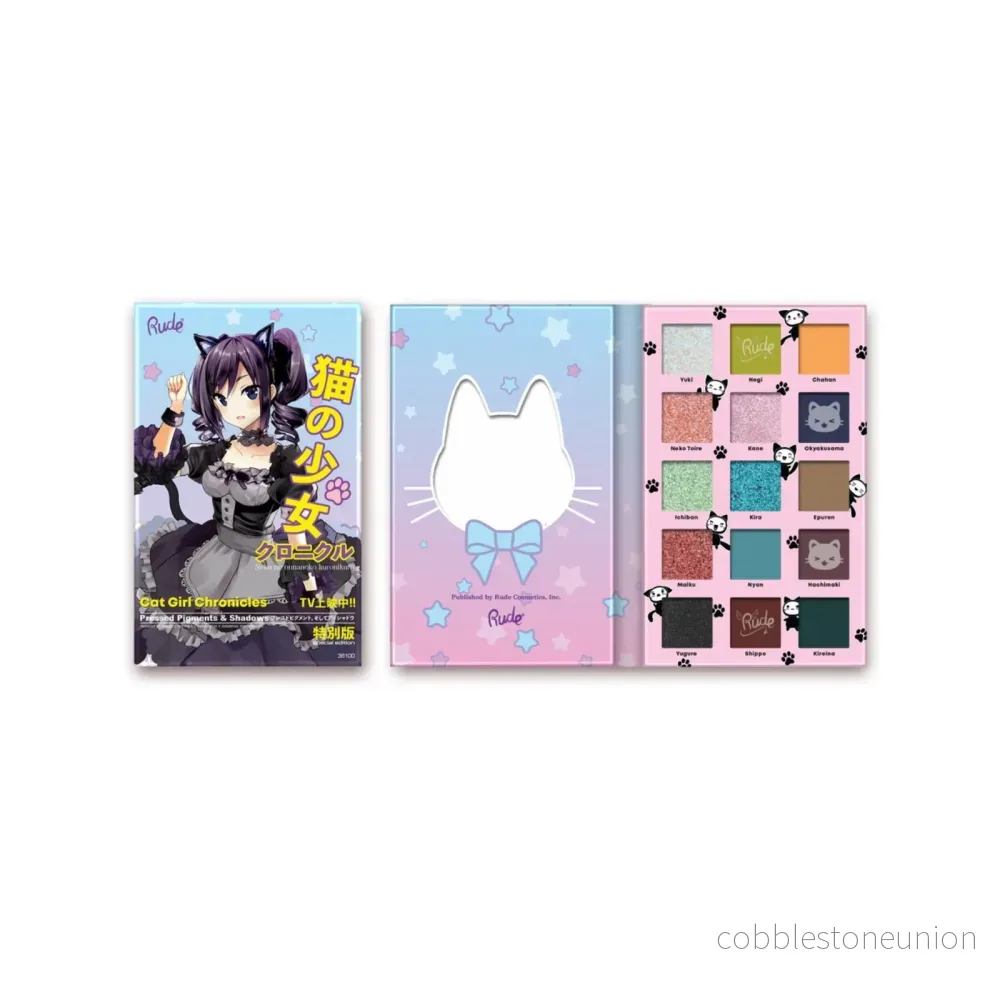 Rude Cosmetics, Cat Girl Chronicles, Ögonskuggspalett, 15 nyanser Rude Cosmetics, Cat Girl Chronicles, Ögonskuggspalett, 15 nyanser