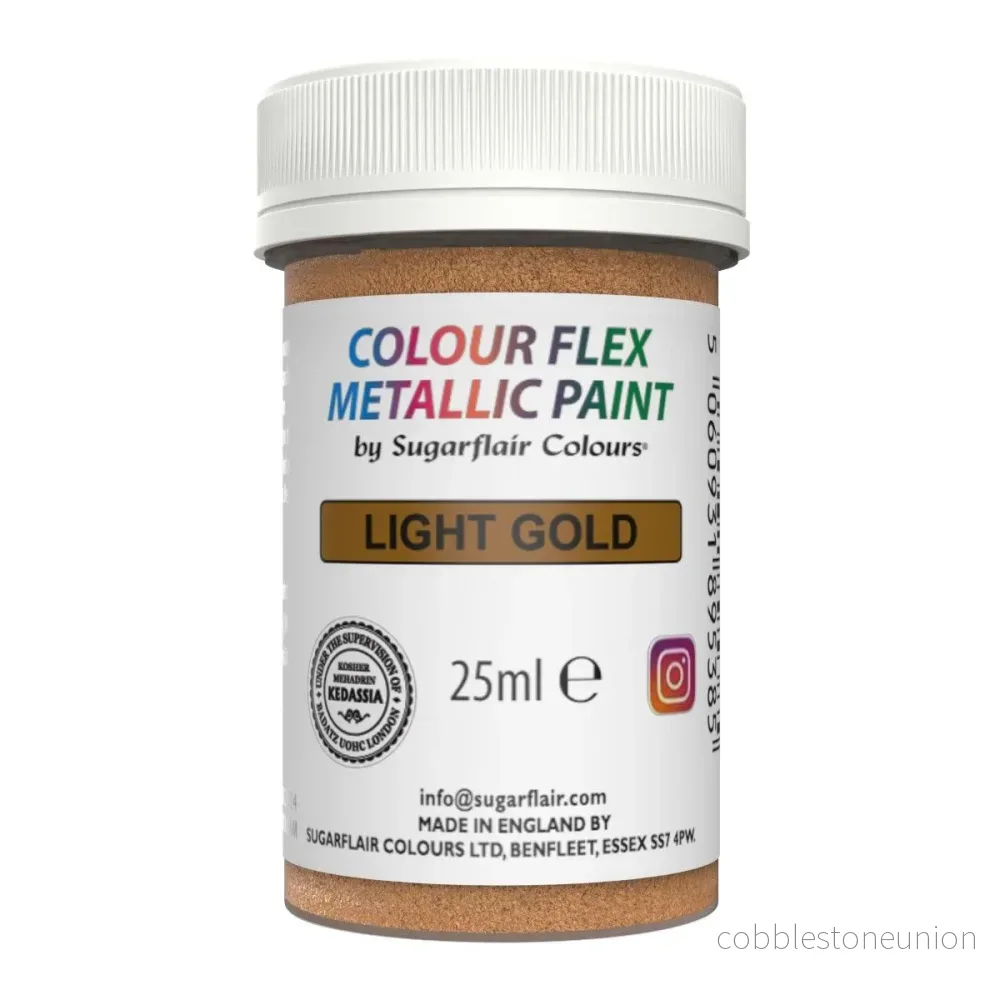 Sugarflair Ätbar Metallisk Färg - Light Gold