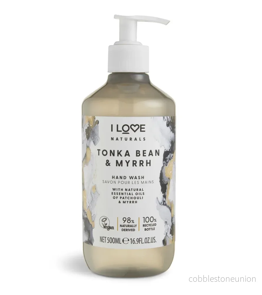I Love, Naturals Collection, Tonkaböna & Myrra, Flytande tvål, För händer, 500 ml I Love, Naturals Collection, Tonkaböna & Myrra, Flytande tvål, För händer, 500 ml