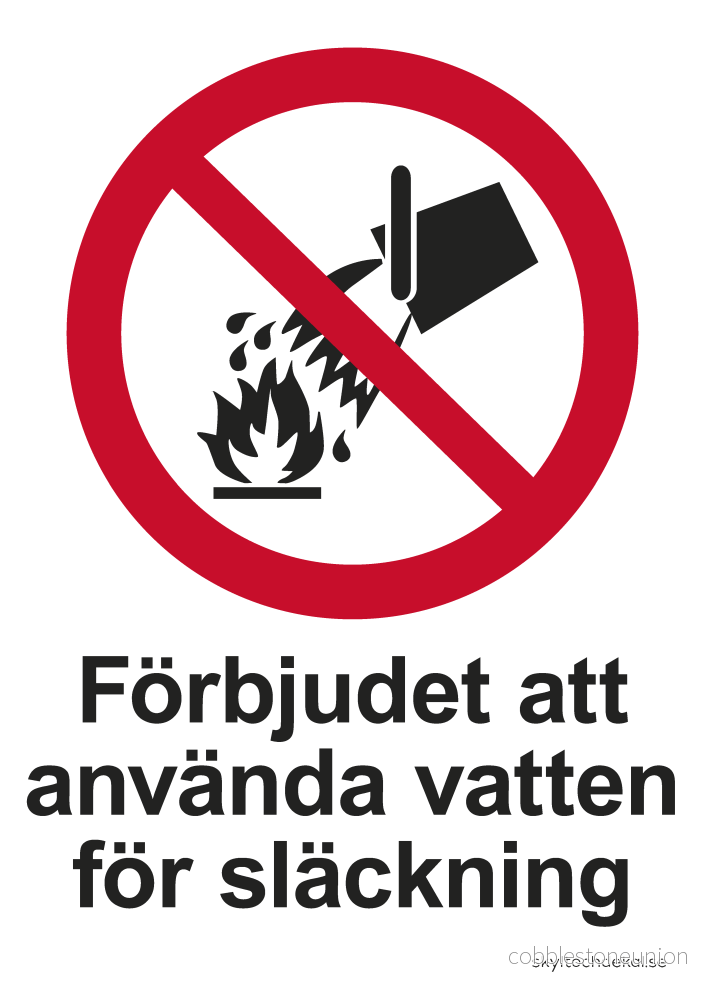 Förbjudet att använda vatten för släckning
