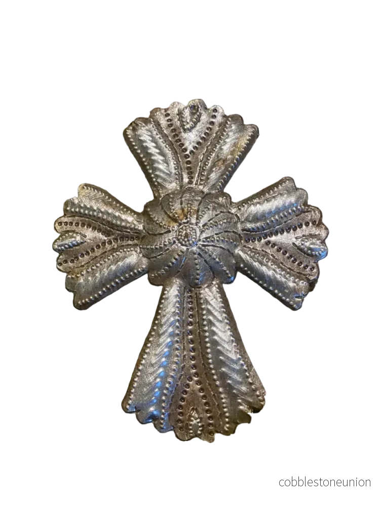 Kors 11 cm Cirkel Omålad - Metallkonst Haiti