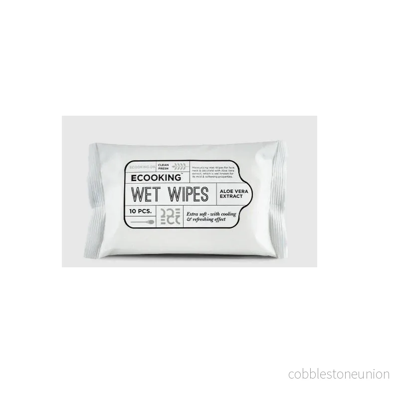 Ecooking, Ecooking, Aloe vera extract, Cleansing wipes, For the face, 10 pcs